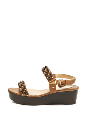 Christian Louboutin Pre-Owned Bikee Bike studded platform sandals - Brown