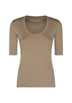 Fabiana Filippi ribbed-knit scoop-neck T-shirt - Neutrals