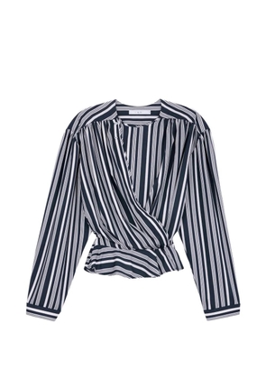 IRO Uliah striped wrap-style blouse - Blue