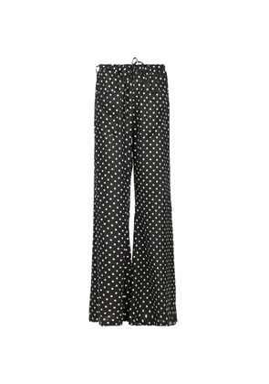 Hannes Roether polka dot-print drawstring trousers - Black