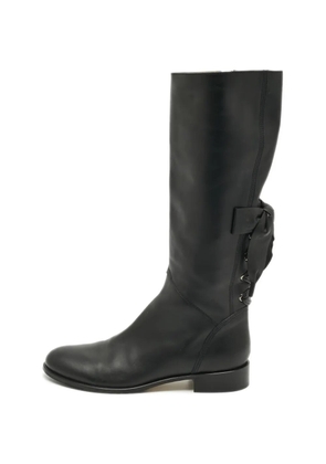 Valentino Garavani Pre-Owned lace-up knee-length boots - Black