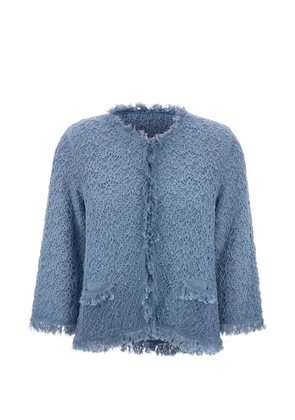 Kangra embroidered fringe-trim cardigan - Blue