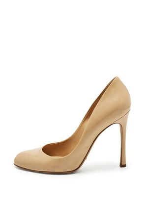 Sergio Rossi round-toe leather heeled pumps - Neutrals