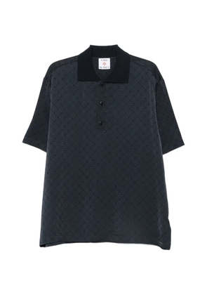 Casablanca monogram-pattern polo shirt - Blue