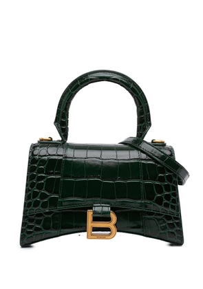 Balenciaga Pre-Owned 2017 Croc Embossed Leather Hourglass Top Handle Bag XS satchel - Green