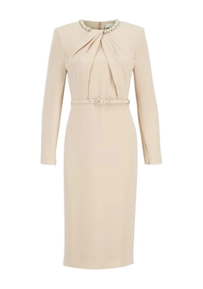 Roland Mouret pearl-embellished draped dress - Neutrals