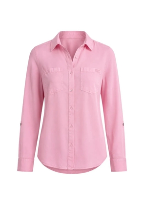 DKNY logo-embroidered chest-pocket shirt - Pink