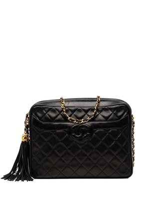 CHANEL Pre-Owned 1991-1994 Medium CC Quilted Lambskin Tassel Camera Bag crossbody bag - Black