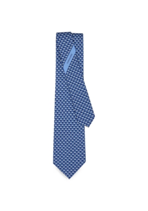 Ferragamo Tournament-print silk tie - Blue