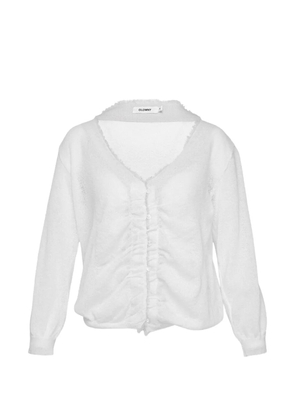 GLOWNY Sherbet fringe-trim cardigan - White