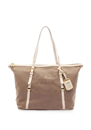 Prada Pre-Owned 2000s logo-print tote bag - Neutrals