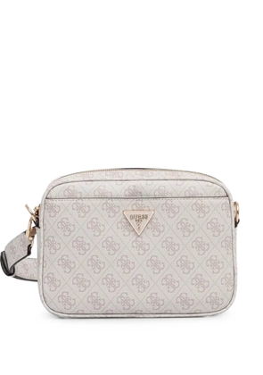 GUESS USA monogram-print logo-plaque shoulder bag - Neutrals
