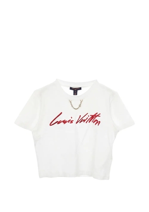 Louis Vuitton Pre-Owned 2010s logo-embroidery short-sleeve T-shirt - White