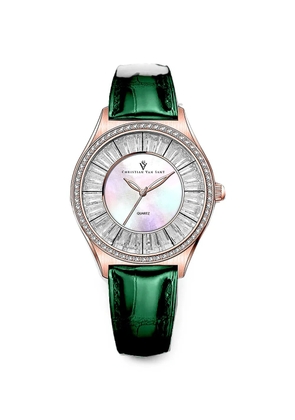 CHRISTIAN VAN SANT Luna crystal-embellished 40mm watch - Silver
