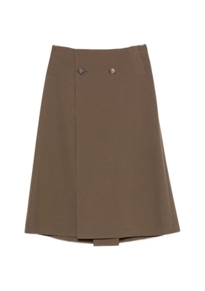 MM6 Maison Margiela double-breasted wrap-style midi skirt - Brown