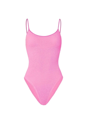 Hunza G Pamela crinkle-effect swimsuit - Pink