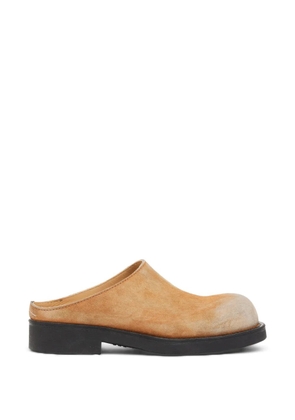 MM6 Maison Margiela Biker washed-suede mules - Neutrals