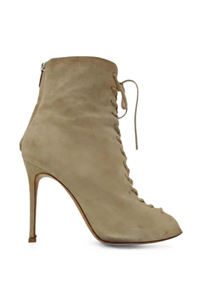 Gianvito Rossi lace-up open-toe ankle boots - Neutrals