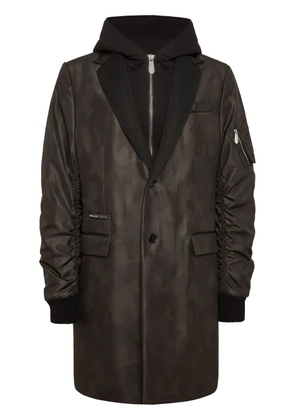 Philipp Plein layered camouflage-pattern coat - Black