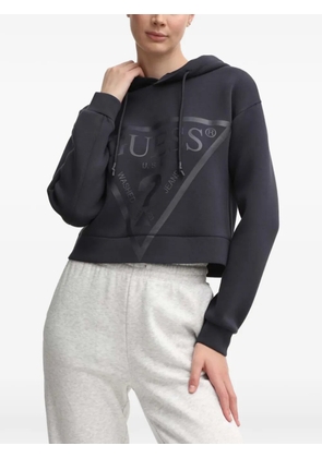 GUESS USA logo-print cropped hoodie - Grey
