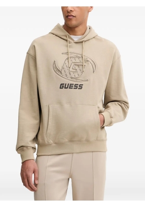 GUESS USA logo-print pouch-pocket hoodie - Neutrals