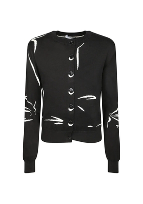 Moschino scribble-print cardigan - Black