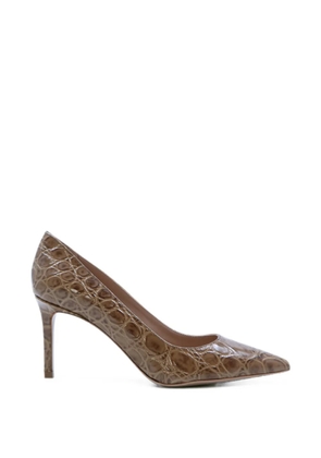 Notabene Carolina 70 croco-effect pointed-toe pumps - Brown