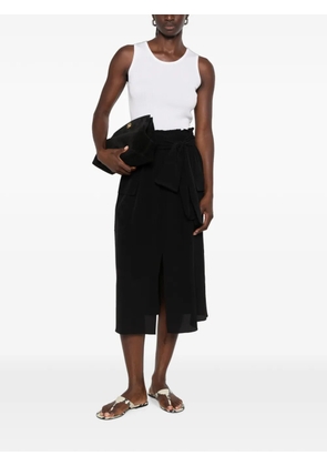 JOSEPH paperbag-waist tie-fastening midi skirt - Black