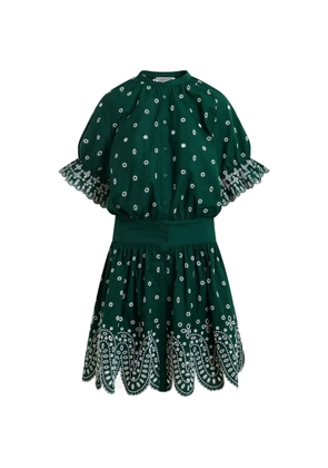 Essentiel Antwerp flower-embroidery cotton mini dress - Green