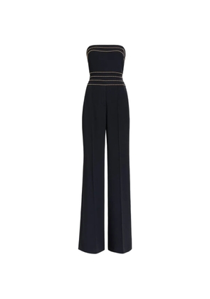 Elie Saab embellished-trim strapless jumpsuit - Black
