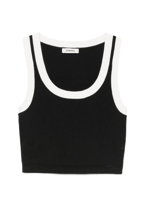 SANDRO contrast-trim top - Black