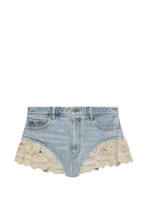 FRAME The Crochet denim shorts - Blue