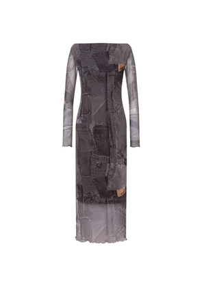 Love Moschino printed mesh dress - Grey