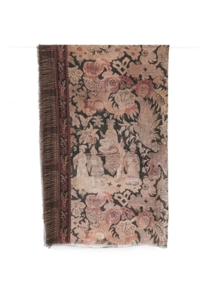 Pierre-Louis Mascia jacquard-woven fringed scarf - Black