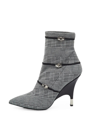 Giuseppe Zanotti Vintage check stretch fabric ankle boots - White