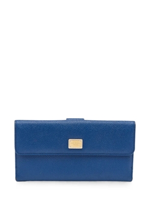 Dolce & Gabbana Pre-Owned logo-plaque leather wallet - Blue