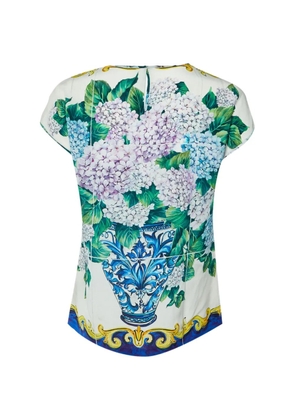 Dolce & Gabbana Pre-Owned Ortensia-print silk blouse - White
