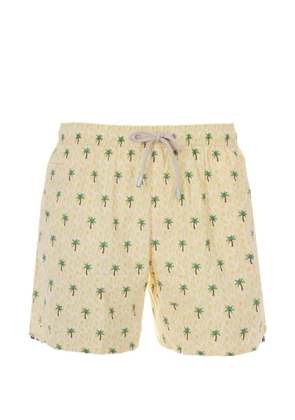 MC2 Saint Barth Comfort Light palm-print drawstring swim shorts - Yellow