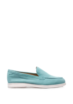 Doucal's suede almond-toe loafers - Blue