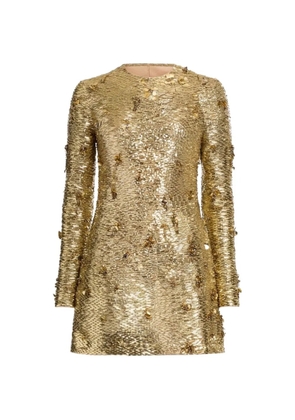 Elie Saab bead-embroidered sequinned mini dress - Gold