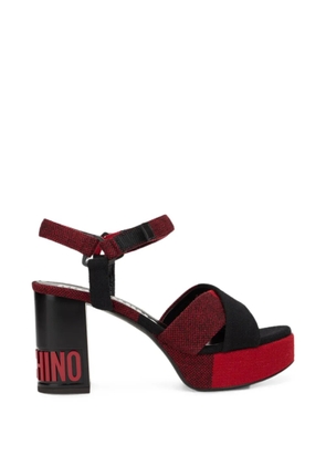 Moschino check-pattern logo-detail sandals - Red