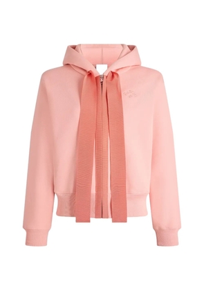 Patou bow-detail zip-up hoodie - Pink