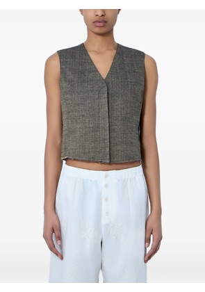OUR LEGACY raw-hem V-neck waistcoat - Brown