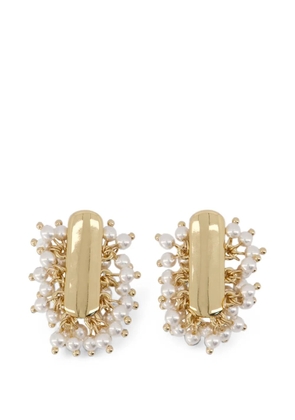 Self-Portrait pearl-cluster earrings - Gold