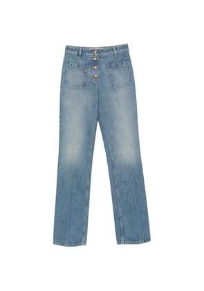 Valentino Garavani button-up patch-pocket jeans - Blue
