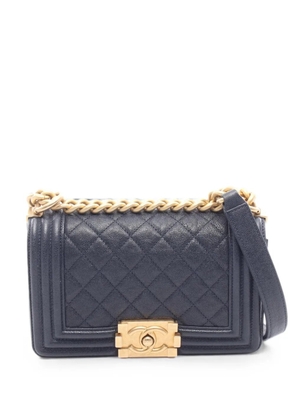 CHANEL Pre-Owned 2019 small Boy Chanel quilted shoulder bag - Blue