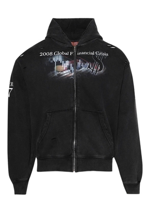 Praying destroyed financial crisis destroyed hoodie - Black