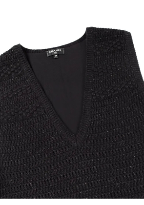 CHANEL Pre-Owned 1986-1988 Cocomark button-knitted mini dress - Black