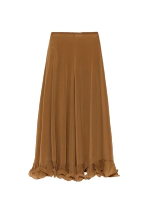 Moschino ruffled midi skirt - Brown