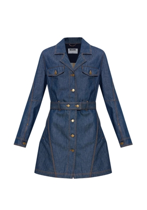 Moschino belted button-front mini dress - Blue